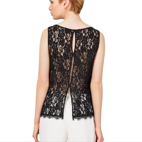 Aritzia Babaton Carter Blouse Glove Pink Lace Sheer Open Back Women's size Small - Picture 11 of 11